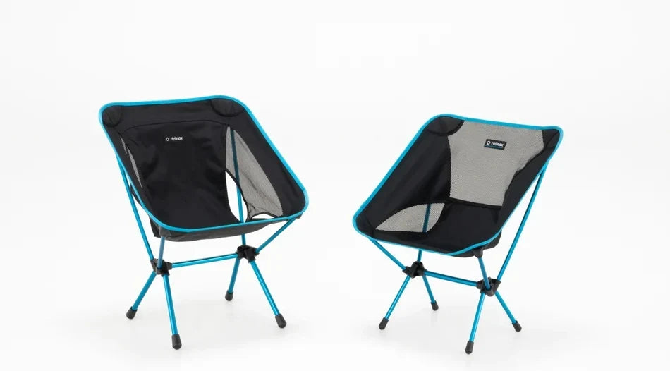 Helinox Chair One next to Chair One (re), compared side by side.
