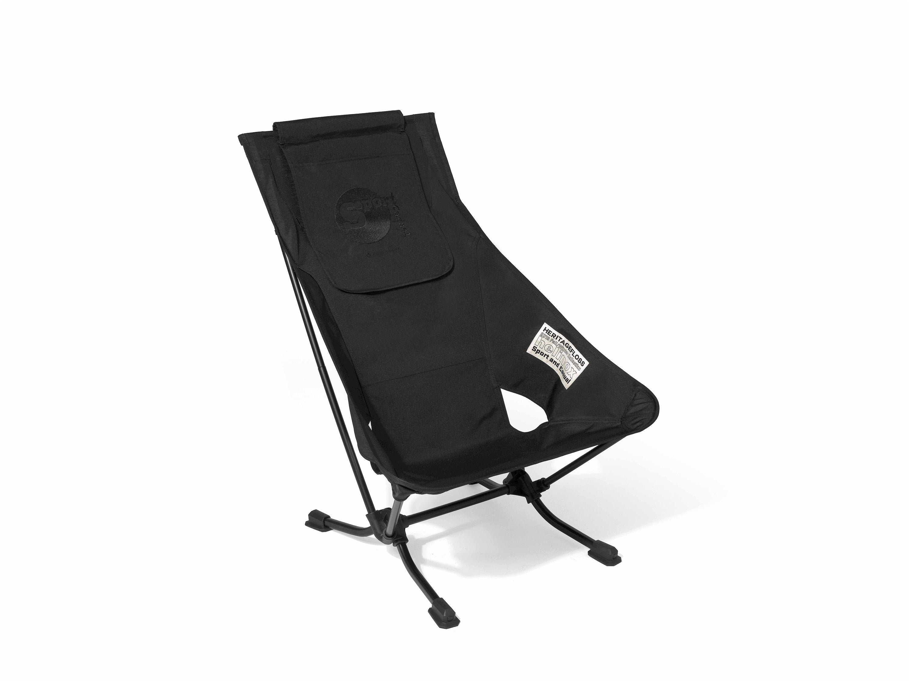 A Helinox x Heritage Floss high back camp chair.