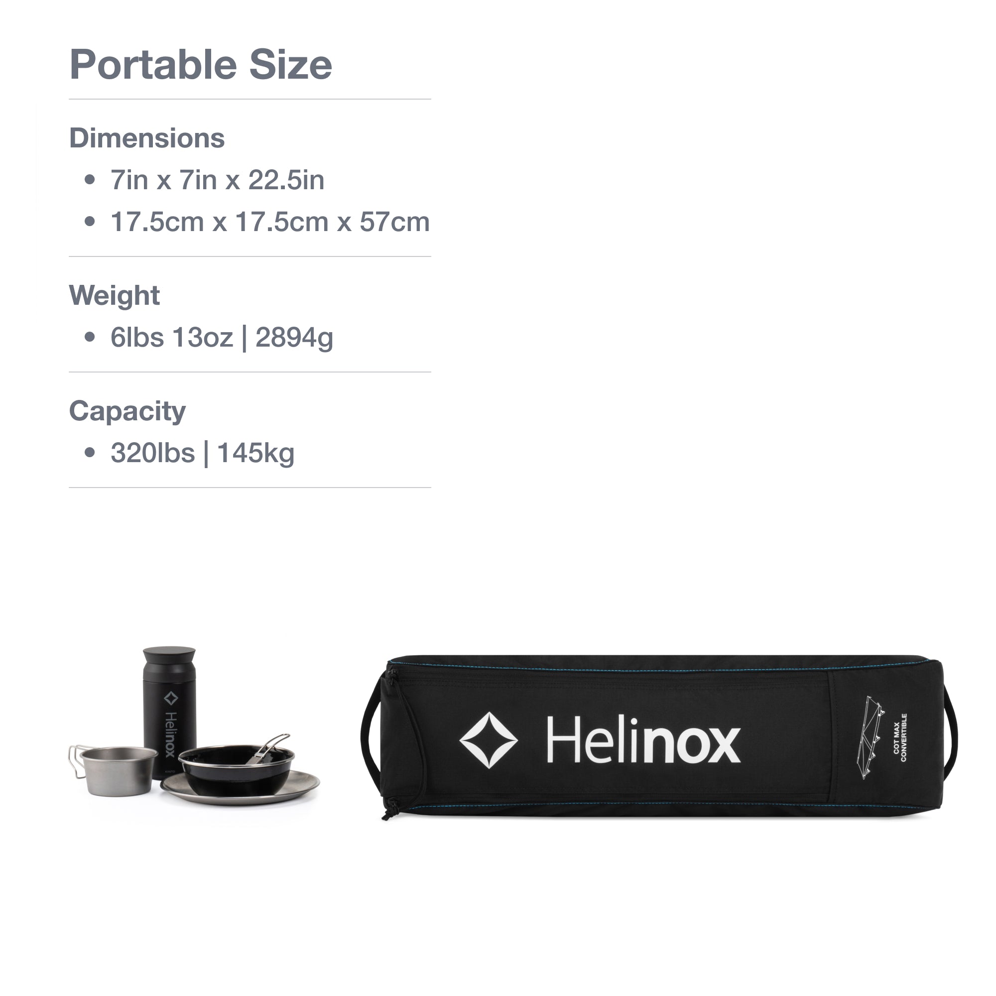 Helinox Cot Max Convertible | Free Shipping & 5 Year Warranty